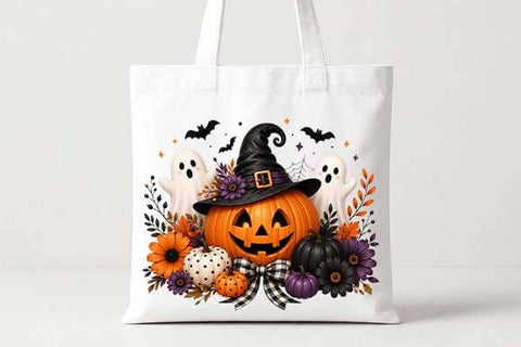 Halloween Pumpkin with Ghosts PNG, Sublimation Design SVG BillahCrafts 