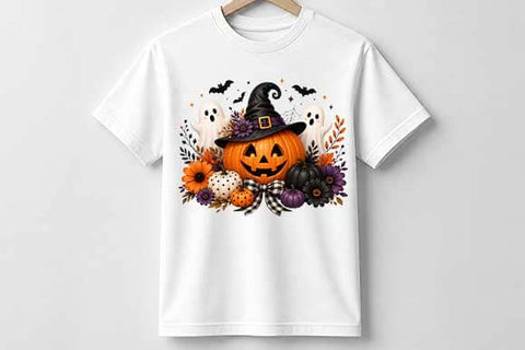 Halloween Pumpkin with Ghosts PNG, Sublimation Design SVG BillahCrafts 