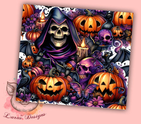 Halloween Pumpkins 20 oz Skinny Tumbler Sublimation Design, Straight & Tapered Tumbler Png, Spooky Vibes Tumbler Png, Digital Download PNG Sublimation Lara' s Designs 