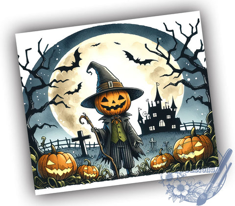 Halloween Pumpkins 20oz Skinny Tumbler, Halloween Tumbler Png, Straight & Tapered Tumbler Wrap, Instant Digital Download Sublimation ToriDesigns 