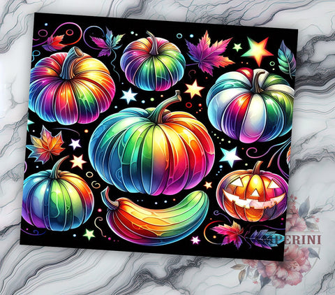 Halloween Pumpkins 20oz Tumbler Wrap PNG, Autumn Fall Pumpkins Tumbler PNG Sublimation Design, Straight & Tapered Tumbler Wrap, Instant Digital Download Sublimation Li Zamperini 