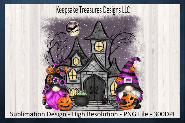 Halloween Purple Gnome Design, Sublimation PNG Printable, Digital Download Sublimation Keepsake Treasures Designs LLC. 