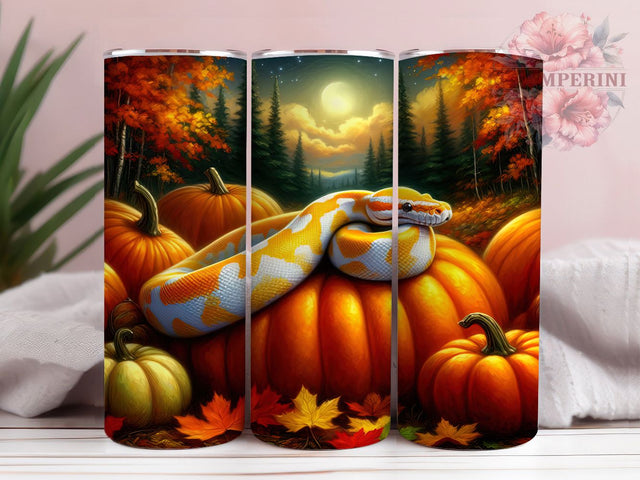 Halloween Python Snake Fall Tumbler, Reptile Tumbler, October Vibes, Fall Season Wrap, Halloween Snake, Sublimation Cup, 20Oz Tumbler Sublimation Li Zamperini 