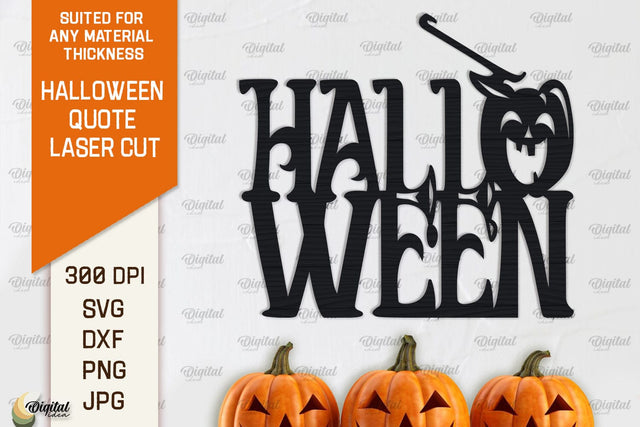 Halloween Quote Laser Cut Design. Spooky Halloween SVG SVG Evgenyia Guschina 