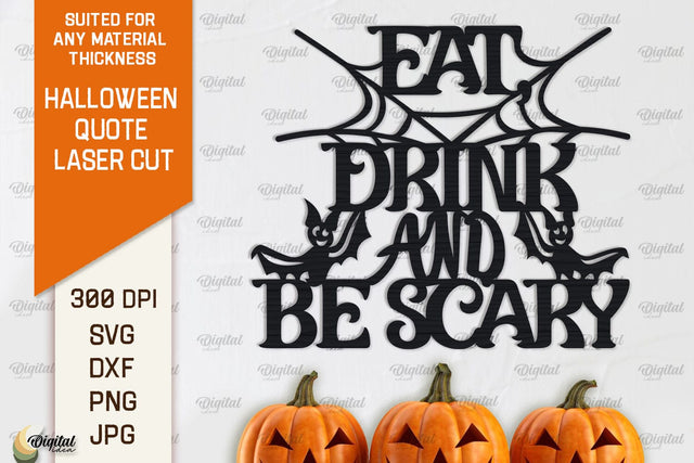 Halloween Quote Laser Cut Design. Spooky Halloween SVG SVG Evgenyia Guschina 