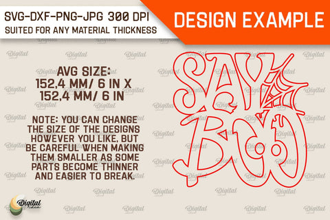 Halloween Quote Laser Cut Design. Spooky Halloween SVG SVG Evgenyia Guschina 