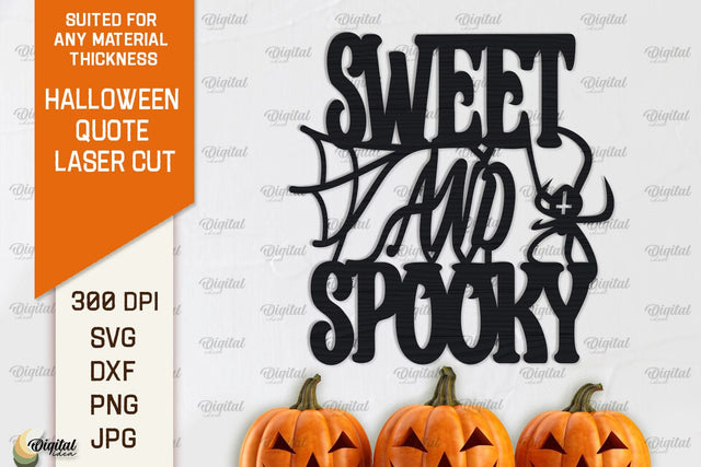 Halloween Quote Laser Cut Design. Spooky Halloween SVG SVG Evgenyia Guschina 