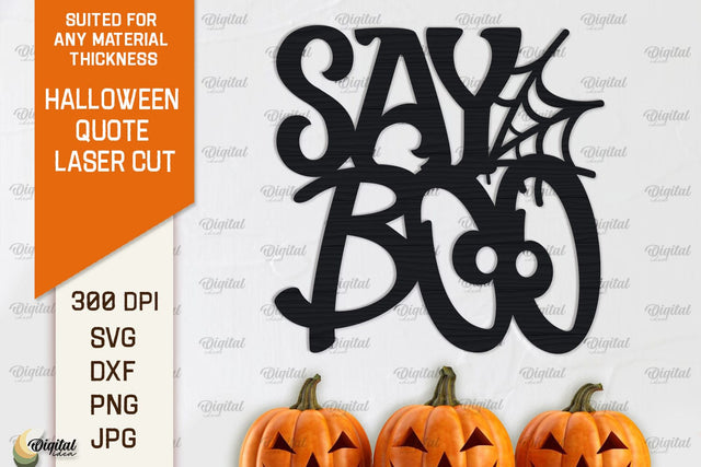 Halloween Quote Laser Cut Design. Spooky Halloween SVG SVG Evgenyia Guschina 