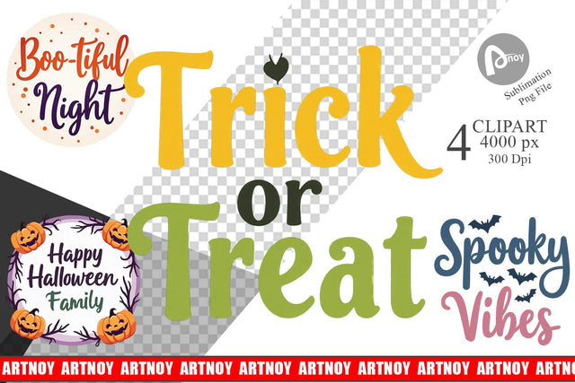 Halloween Quotes Clipart Sublimation artnoy 