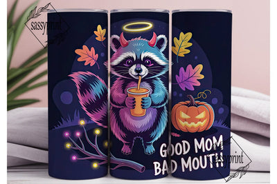 Halloween Raccoon 20oz Tumbler Wrap Sublimation sassyprint 