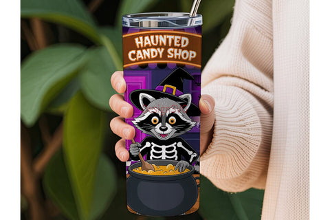 Halloween Raccoon Candy Shop 20oz Sublimation DesignSVG 