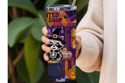 Halloween Raccoon Candy Shop 20oz Sublimation DesignSVG 