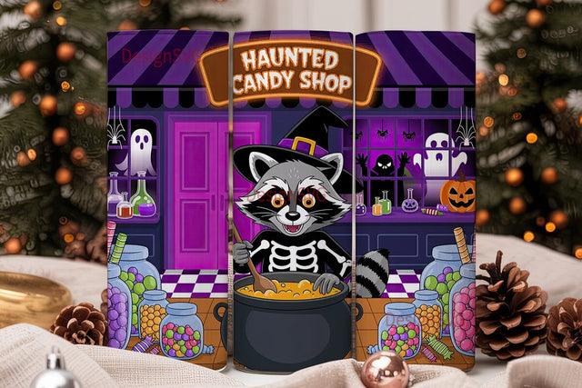 Halloween Raccoon Candy Shop 20oz Sublimation DesignSVG 