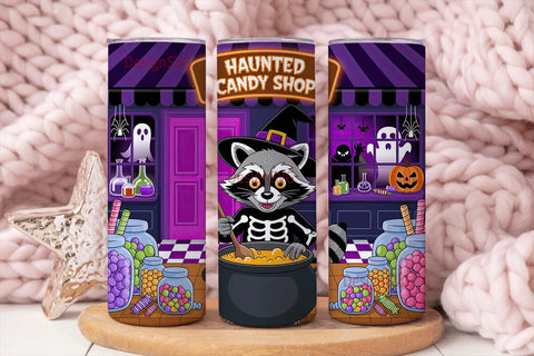 Halloween Raccoon Candy Shop 20oz Sublimation DesignSVG 