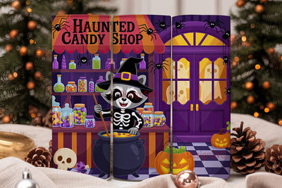 Halloween Raccoon Candy Shop 20oz Sublimation DesignSVG 