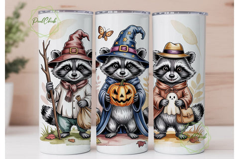 Halloween Raccoon Friends 20oz Tumbler Sublimation PixelChick 