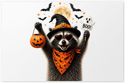 Halloween Raccoon PNG Cute Witch Sublimation Digital Download SVG BillahCrafts 