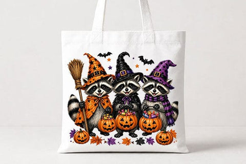 Halloween Raccoon PNG Three Witch Raccoons Digital Download SVG BillahCrafts 