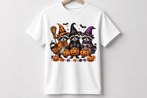 Halloween Raccoon PNG Three Witch Raccoons Digital Download SVG BillahCrafts 