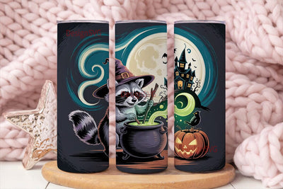 Halloween Raccoon Witch 20oz Tumbler Sublimation DesignSVG 