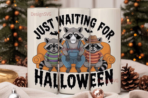 Halloween Raccoons 20oz Tumbler Wrap Sublimation DesignSVG 
