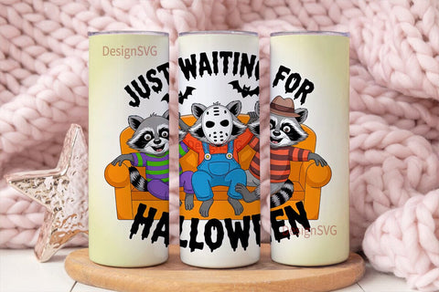 Halloween Raccoons 20oz Tumbler Wrap Sublimation DesignSVG 