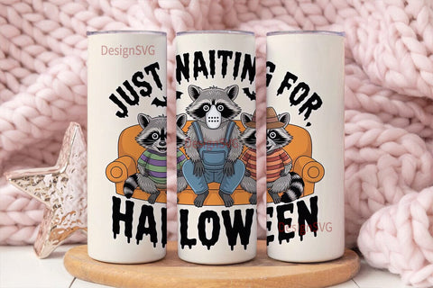 Halloween Raccoons 20oz Tumbler Wrap Sublimation DesignSVG 