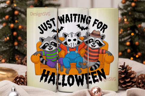 Halloween Raccoons 20oz Tumbler Wrap Sublimation DesignSVG 