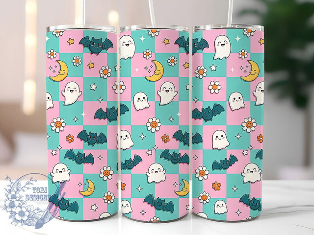 Halloween Retro Ghost Daisy 20oz Tumbler, Halloween Retro, Retro Ghost, Ghost Daisy, 20oz Tumbler, Halloween Tumbler, Daisy Tumbler, Tumbler Wrap Sublimation ToriDesigns 