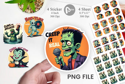 Halloween Retro Monster Sticker Sublimation artnoy 