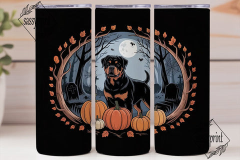 Halloween Rottweiler 20oz Tumbler Wrap Sublimation sassyprint 