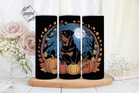 Halloween Rottweiler 20oz Tumbler Wrap Sublimation sassyprint 