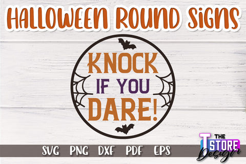Halloween Round Sign Bundle | Haunter House | Round Door Sign | Trick or Treat | CNC File SVG The T Store Design 