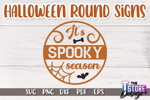 Halloween Round Sign Bundle | Haunter House | Round Door Sign | Trick or Treat | CNC File SVG The T Store Design 