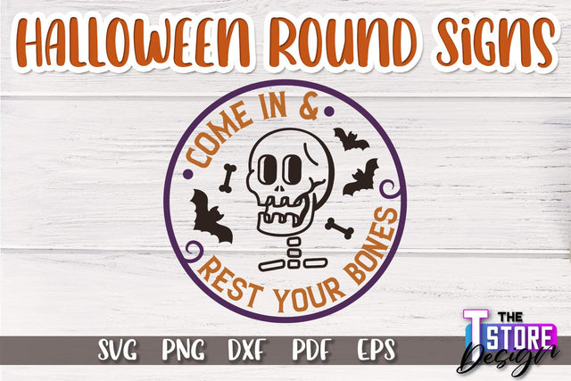 Halloween Round Sign | Haunter House | Round Door Sign | Trick or Treat | CNC File SVG The T Store Design 