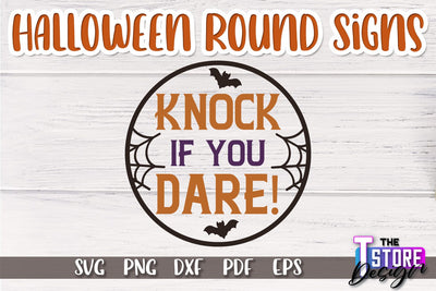 Halloween Round Sign | Haunter House | Round Door Sign | Trick or Treat | CNC File SVG The T Store Design 