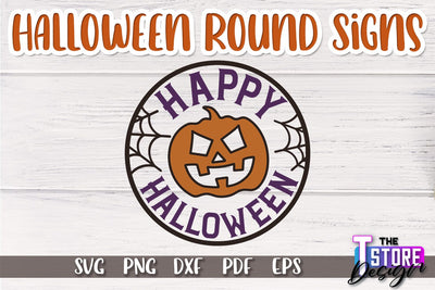Halloween Round Sign | Haunter House | Round Door Sign | Trick or Treat | CNC File SVG The T Store Design 