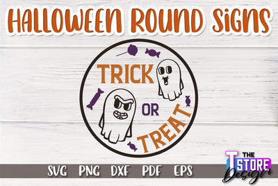 Halloween Round Sign | Haunter House | Round Door Sign | Trick or Treat | CNC File SVG The T Store Design 