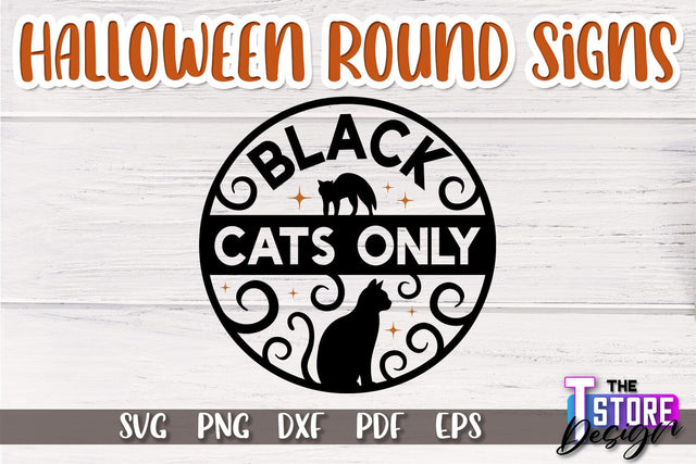 Halloween Round Sign | Haunter House | Round Door Sign | Trick or Treat | CNC File SVG The T Store Design 