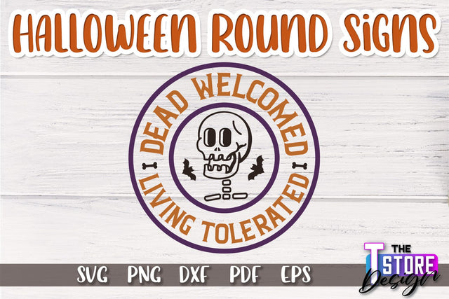 Halloween Round Sign | Haunter House | Round Door Sign | Trick or Treat | CNC File SVG The T Store Design 