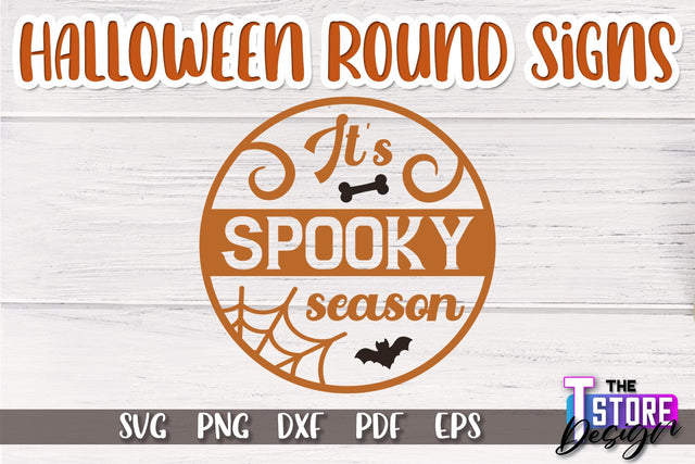 Halloween Round Sign | Haunter House | Round Door Sign | Trick or Treat | CNC File SVG The T Store Design 