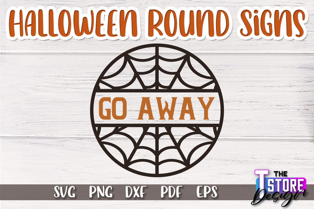 Halloween Round Sign | Haunter House | Round Door Sign | Trick or Treat | CNC File SVG The T Store Design 