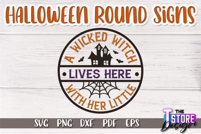 Halloween Round Sign | Haunter House | Round Door Sign | Trick or Treat | CNC File SVG The T Store Design 