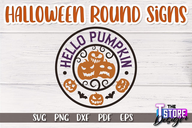 Halloween Round Sign | Haunter House | Round Door Sign | Trick or Treat | CNC File SVG The T Store Design 