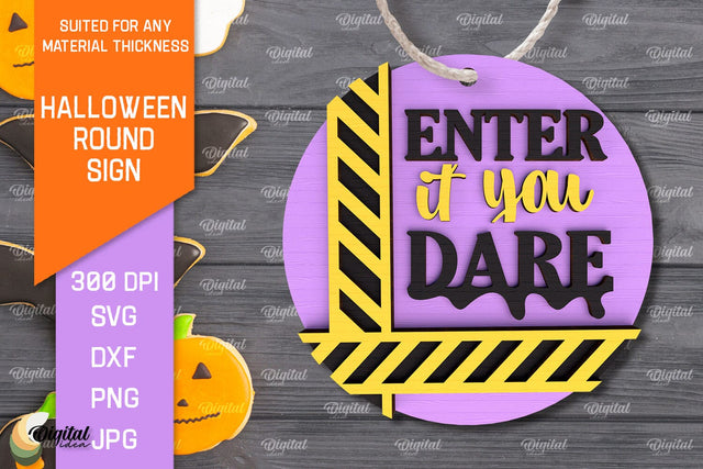 Halloween Round Sign Laser Cut Design. Halloween Decor SVG SVG Evgenyia Guschina 