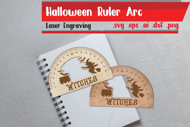 Halloween Ruler Arch - Ruler Protactor - Wooden Ruler SVG zafrans studio 