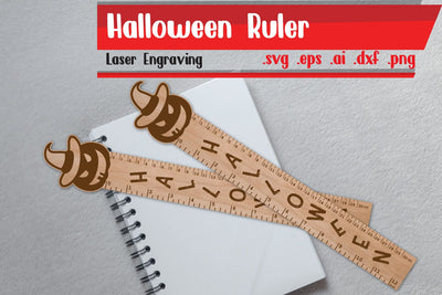 Halloween Ruler | Halloween Wooden Ruler | Ruler Engraving SVG zafrans studio 
