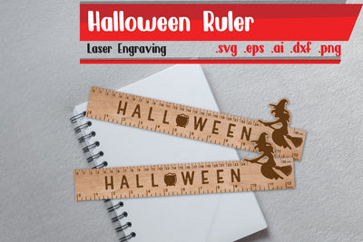 Halloween Ruler | Halloween Wooden Ruler | Ruler Engraving SVG zafrans studio 