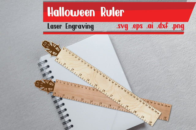 Halloween Ruler | Halloween Wooden Ruler | Ruler Engraving SVG zafrans studio 