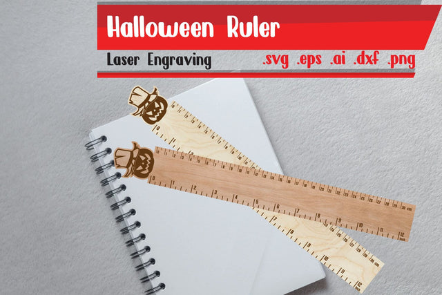 Halloween Ruler | Halloween Wooden Ruler | Ruler Engraving SVG zafrans studio 